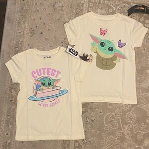 Pair of Grogu girls T-shirts from Mandalorian NWT